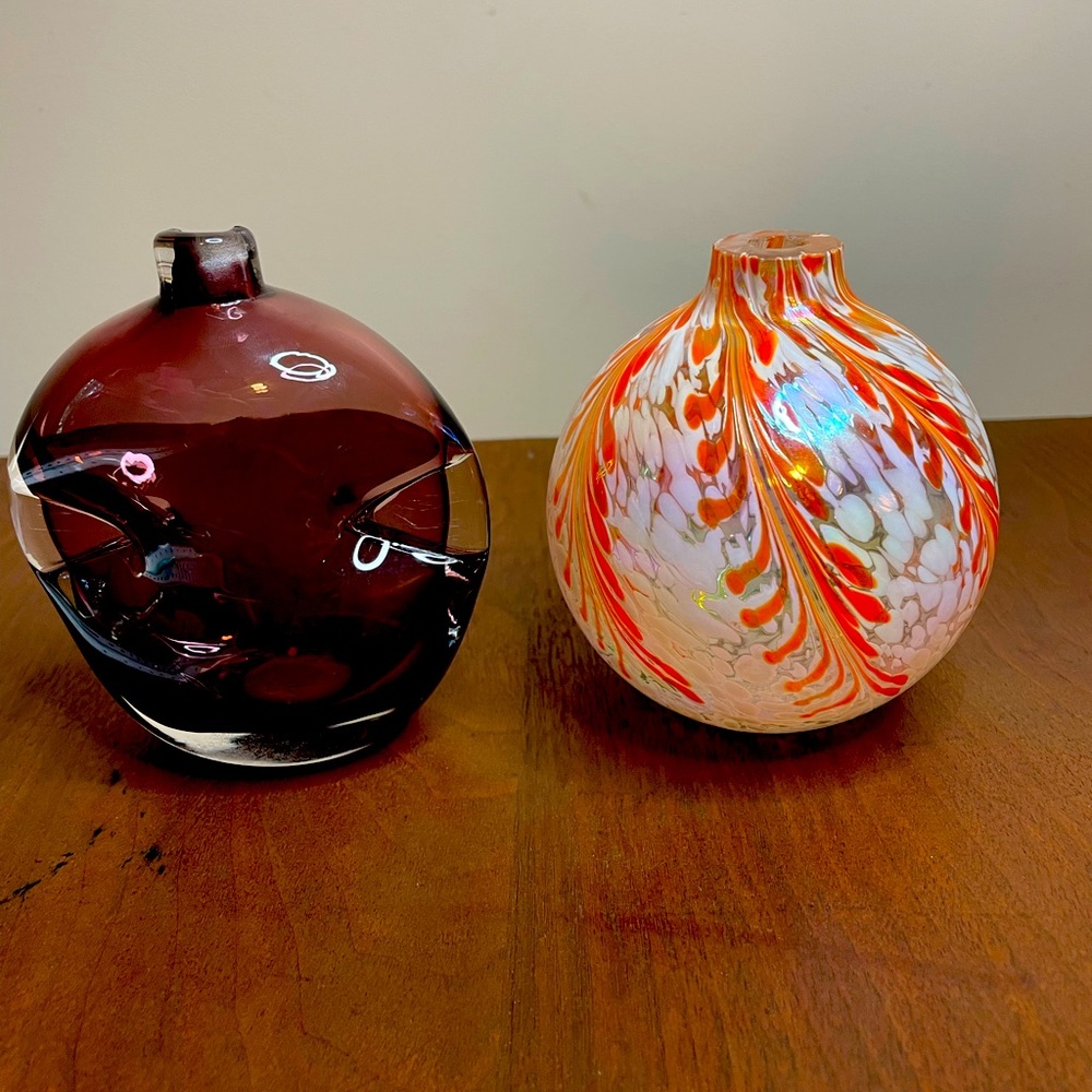 Two Perfume Bottles with (1) Stopper & Chip